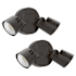 Lithonia Lighting Pack of (2) Home Guard HGX Double Light 7-9/16" Wide Adjustable LED Outdoor Flood Lights Dark Bronze